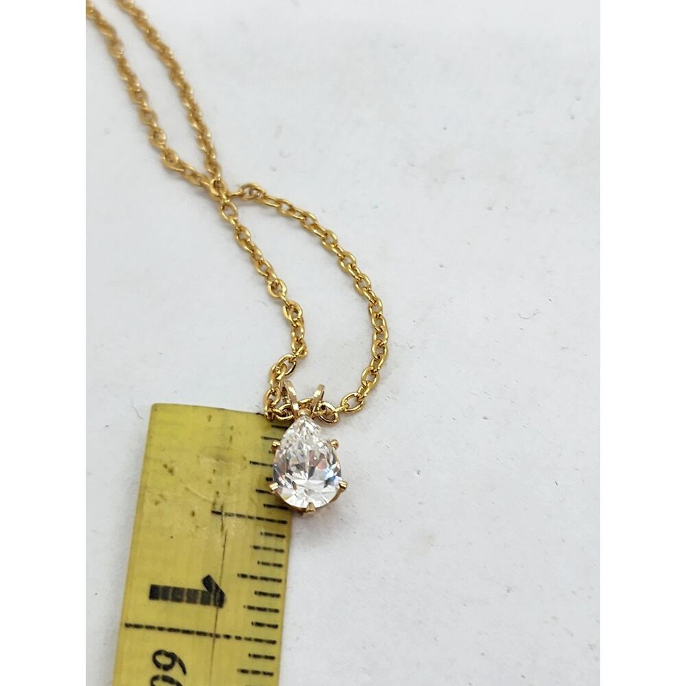 Large Chrysoprase Teardrop Pendant Necklace Gemstone Gold Plated Chain Gemstone - Picture 14 of 16
